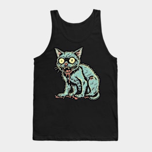 Creepy Cat Zombie Tank Top